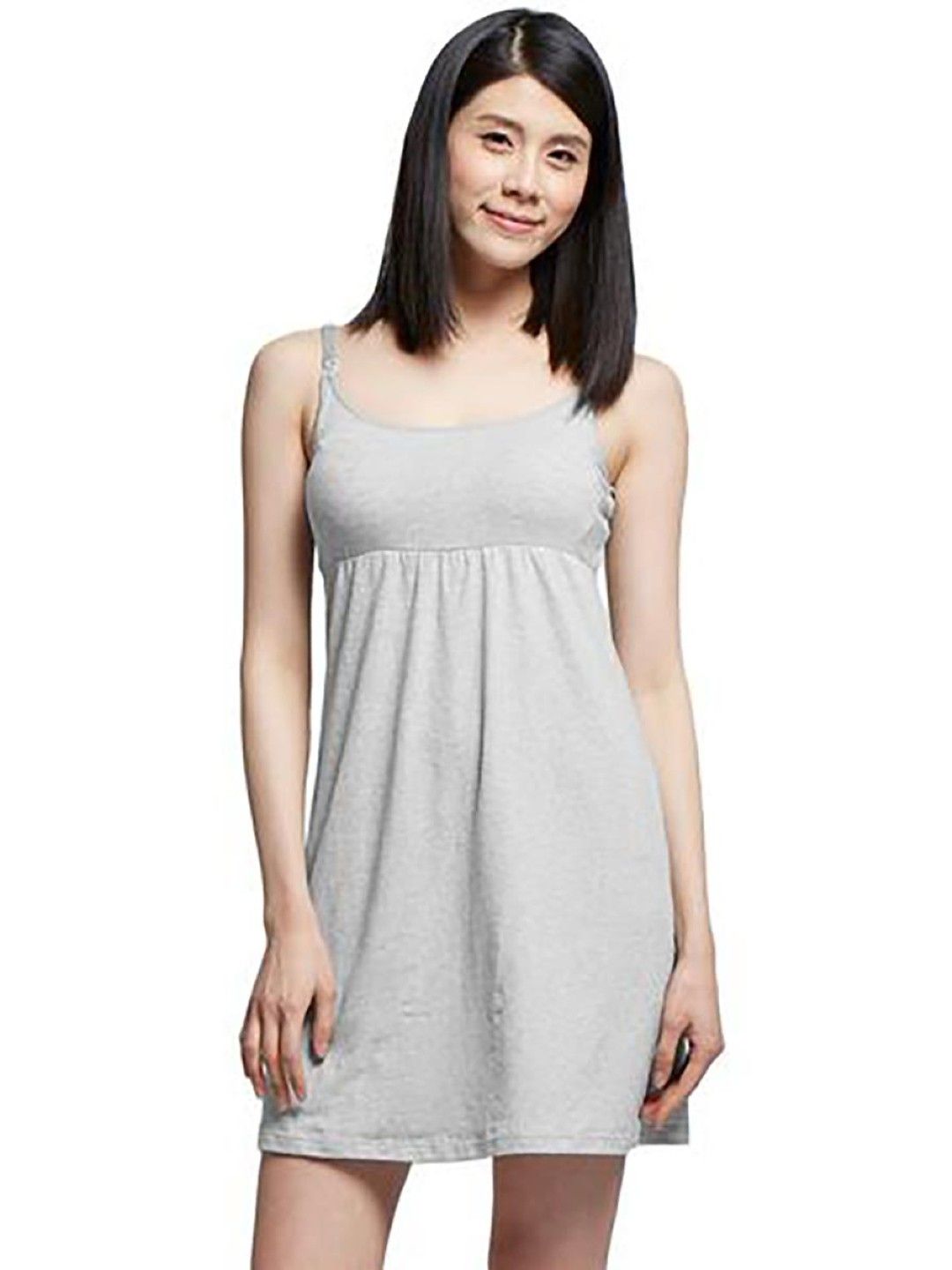 Mamaway (CLEARANCE) Maternity & Nursing Dress With Built-in Bra - Grey (No Color- Image 1)