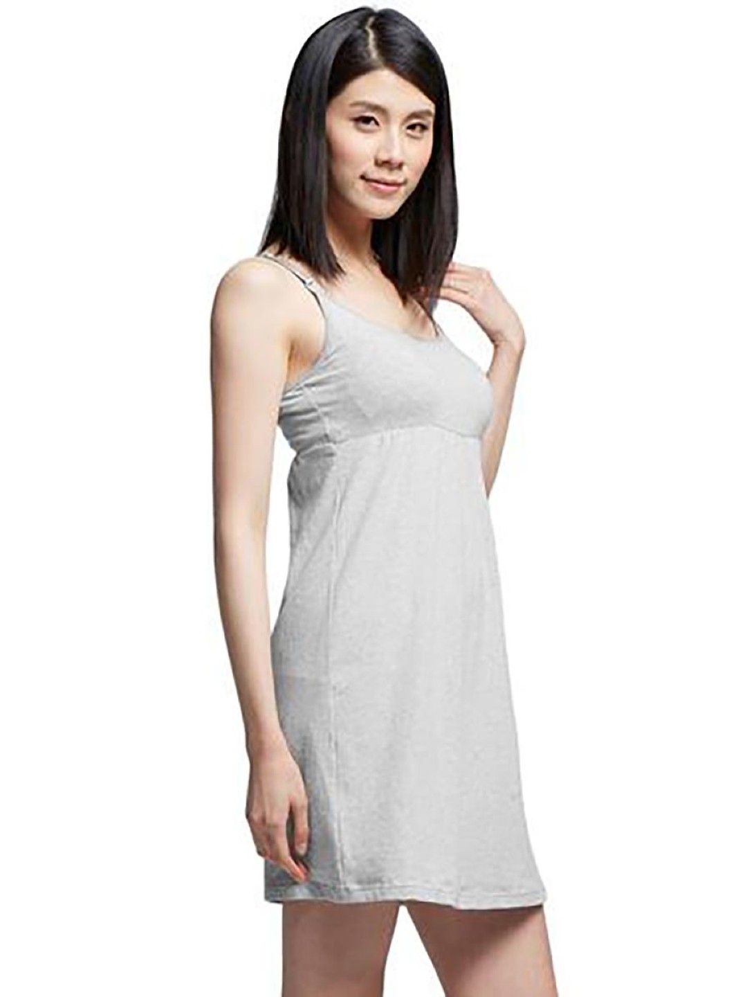 Mamaway (CLEARANCE) Maternity & Nursing Dress With Built-in Bra - Grey (No Color- Image 2)