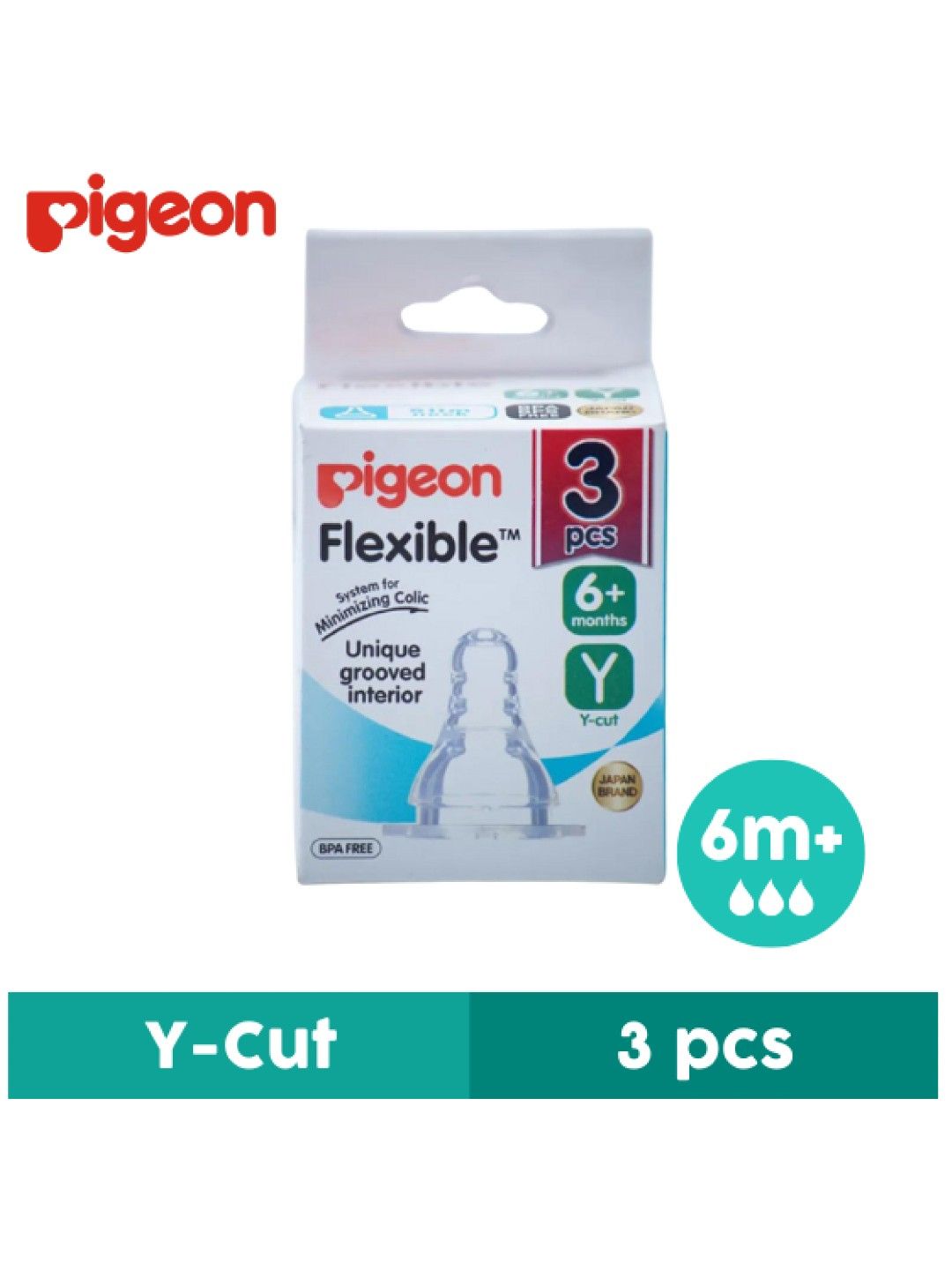 Pigeon Peristaltic Nipple Y 3pcs/Box