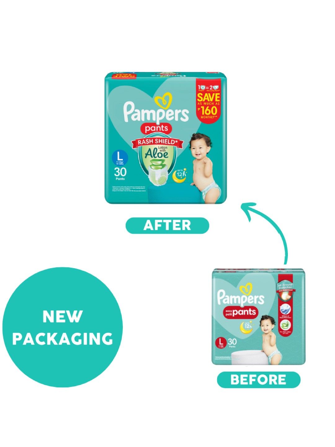 Pampers Baby Dry Pants Large 30s x 1 pack (30 pcs) (No Color- Image 3)