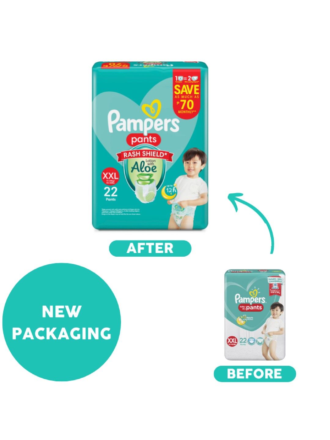 Pampers Baby Dry Pants XXL 22s x 1 pack (22 pcs) (No Color- Image 3)