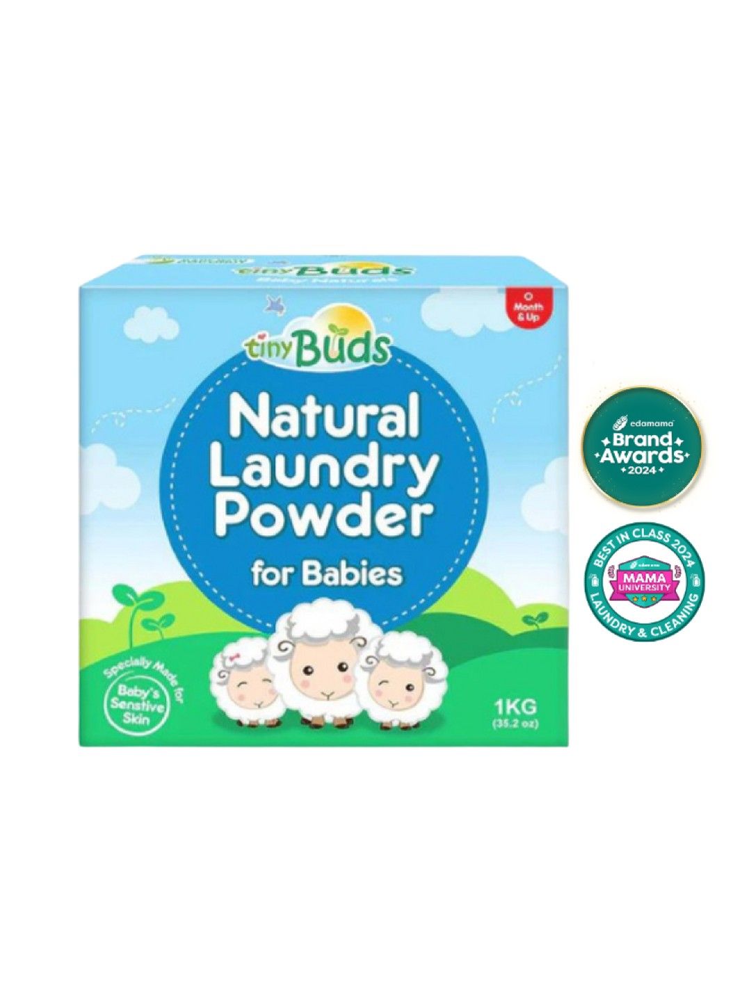 Tiny Buds Natural Laundry Powder For Babies (1kg) (No Color- Image 1)