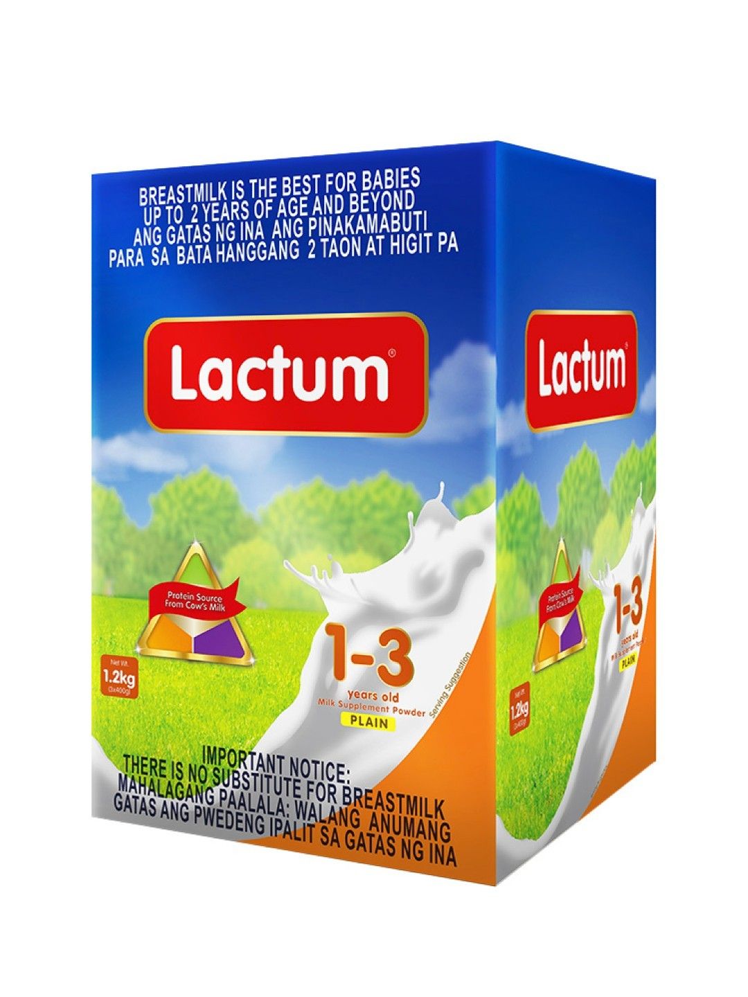 Lactum 1-3 Years Old Powdered Milk Plain (1.2kg) [Expiry Date: July 2024]