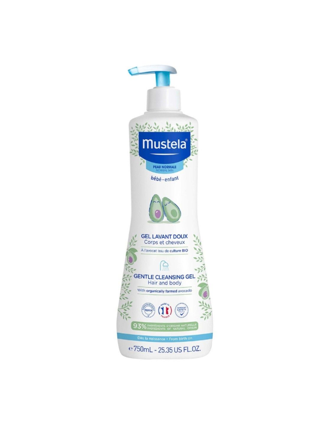 Mustela Gentle Cleansing Gel 750ml with FREE No Rinse Cleansing Milk 200ml (No Color- Image 2)