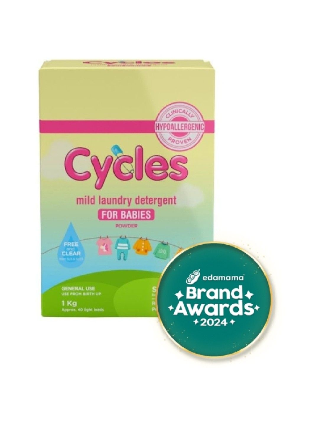 Cycles Mild Laundry Detergent Powder 1KG