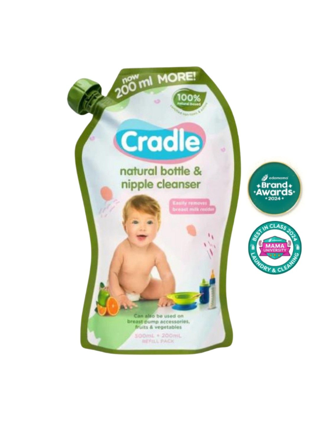 Cradle Bottle & Nipple Cleanser Bottle 700ML Refill (No Color- Image 1)