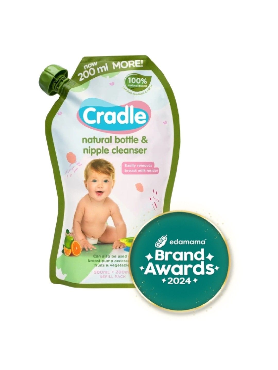 Cradle Bottle & Nipple Cleanser Bottle 700ML Refill (No Color- Image 1)