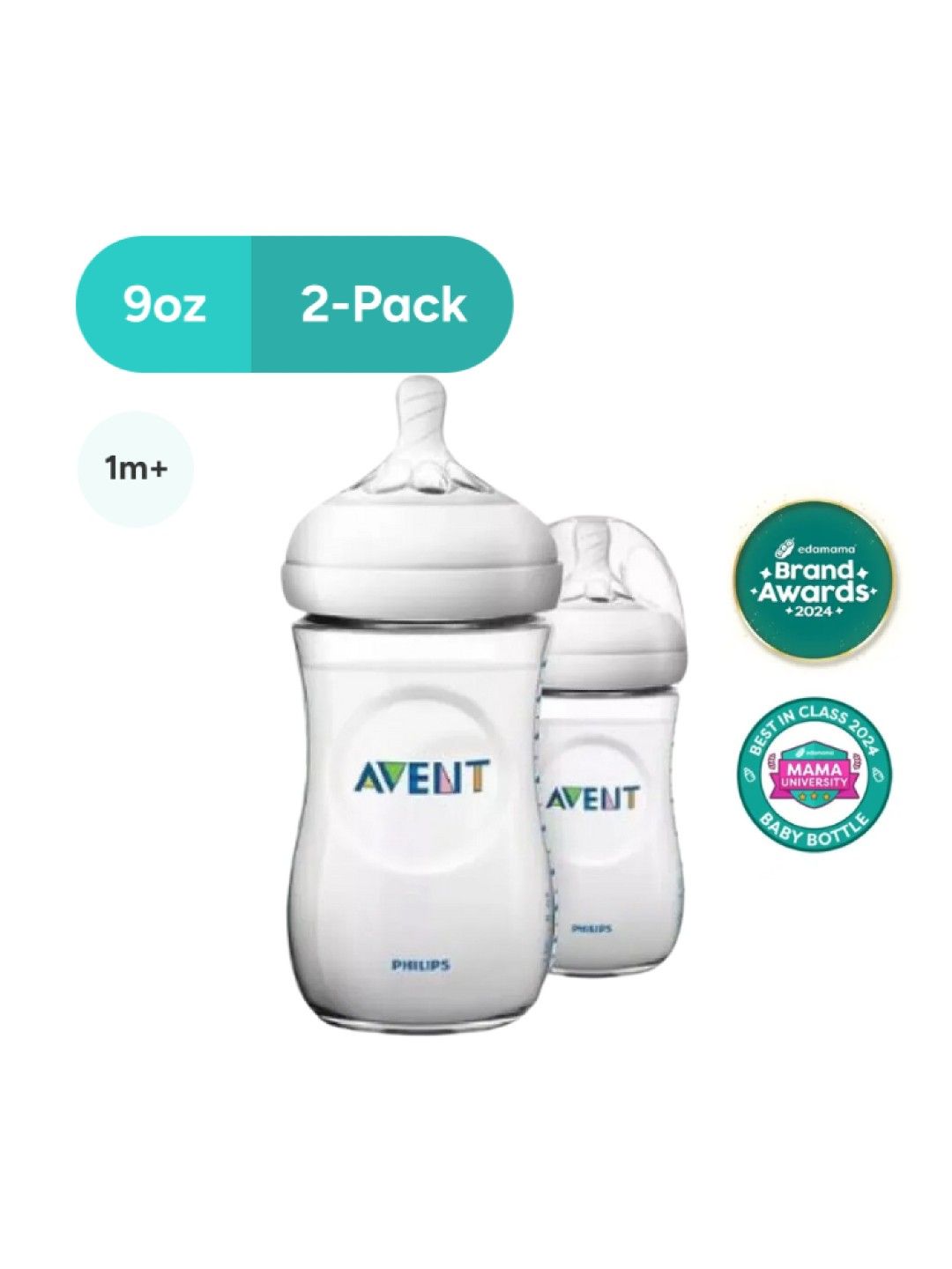 Avent Natural Baby Bottle 2-Pack (9oz)