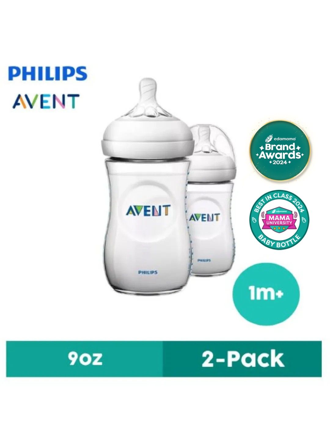 Avent Natural Baby Bottle 2-Pack (9oz)