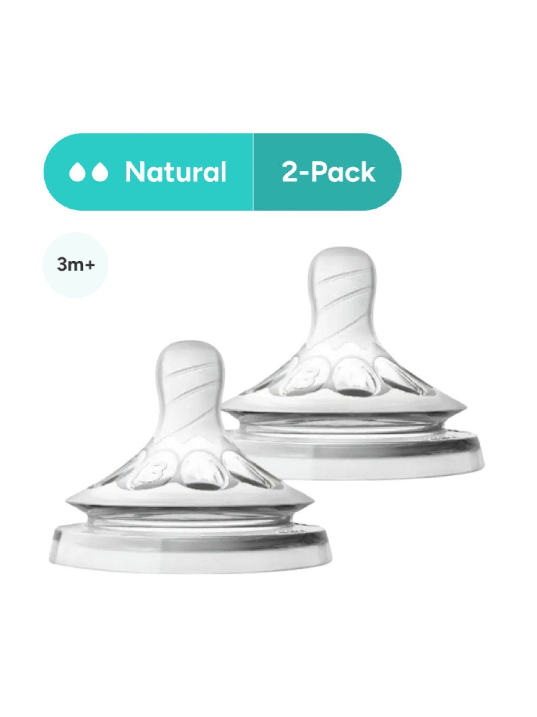 Avent Natural Medium Flow Nipples 3m+ (2-pack) (No Color- Image 1)