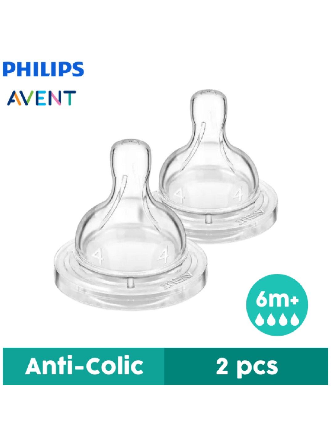 Avent Anti-colic Fast Flow Nipples 6m+ (2-Pack) (No Color- Image 1)