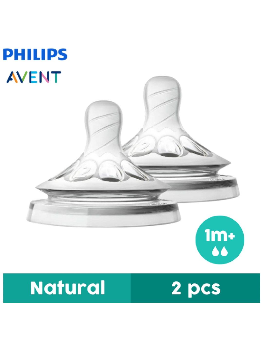 Avent Natural Slow Flow Nipples 1m+ 2-pack