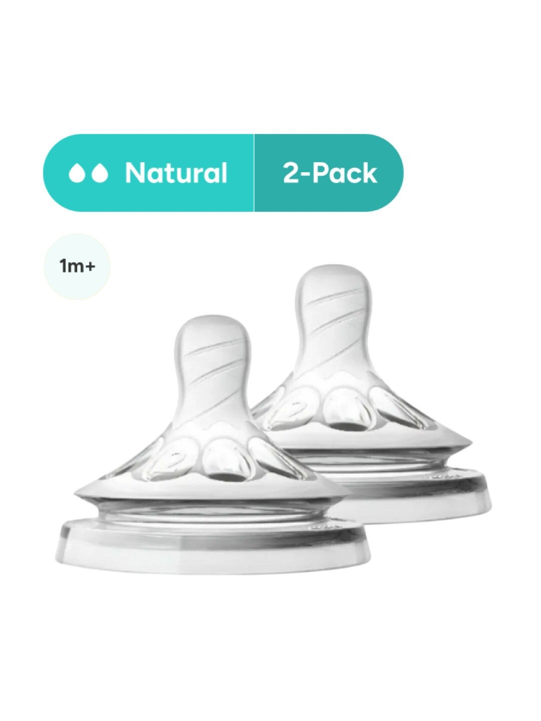 Avent Natural Slow Flow Nipples 1m+ 2-pack