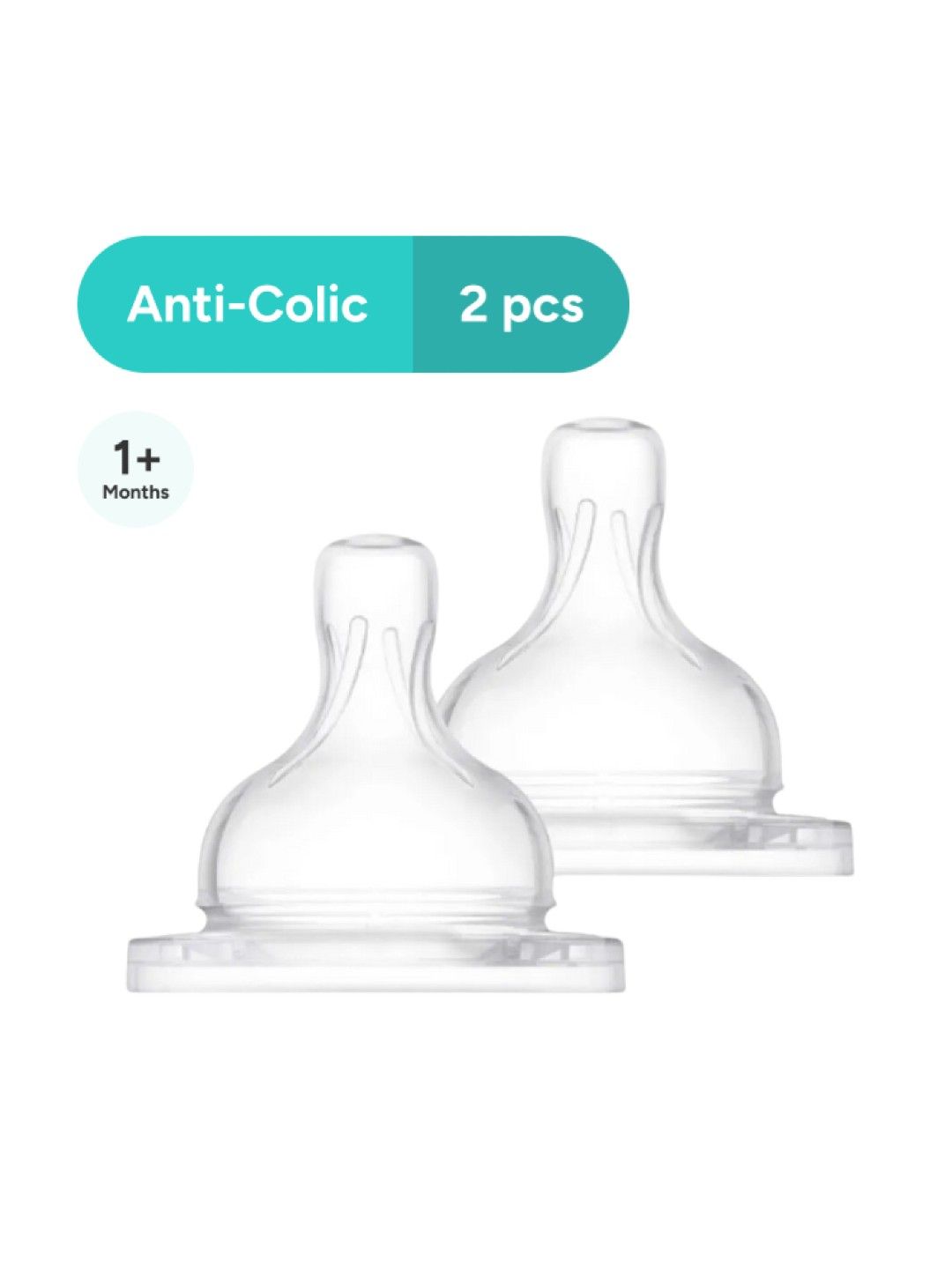 Avent Anti-colic Slow Flow Nipples 1m+ (2-pack) (No Color- Image 1)