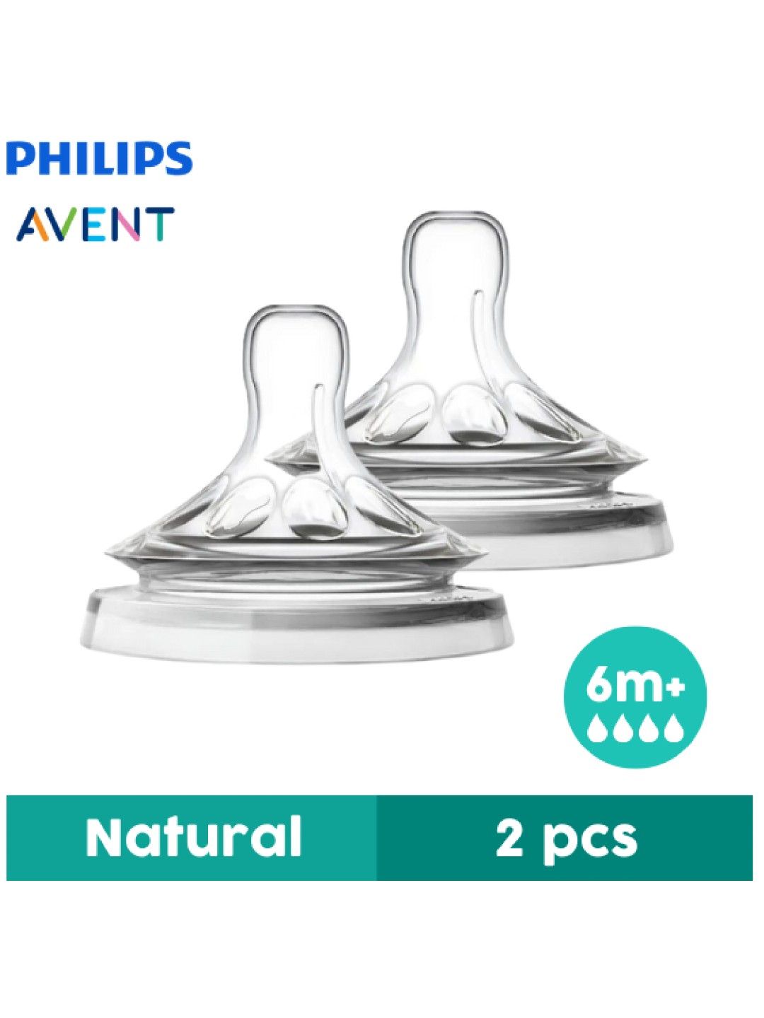 Avent Natural Thick Feed Flow Nipples 6m+ (2-Pack)