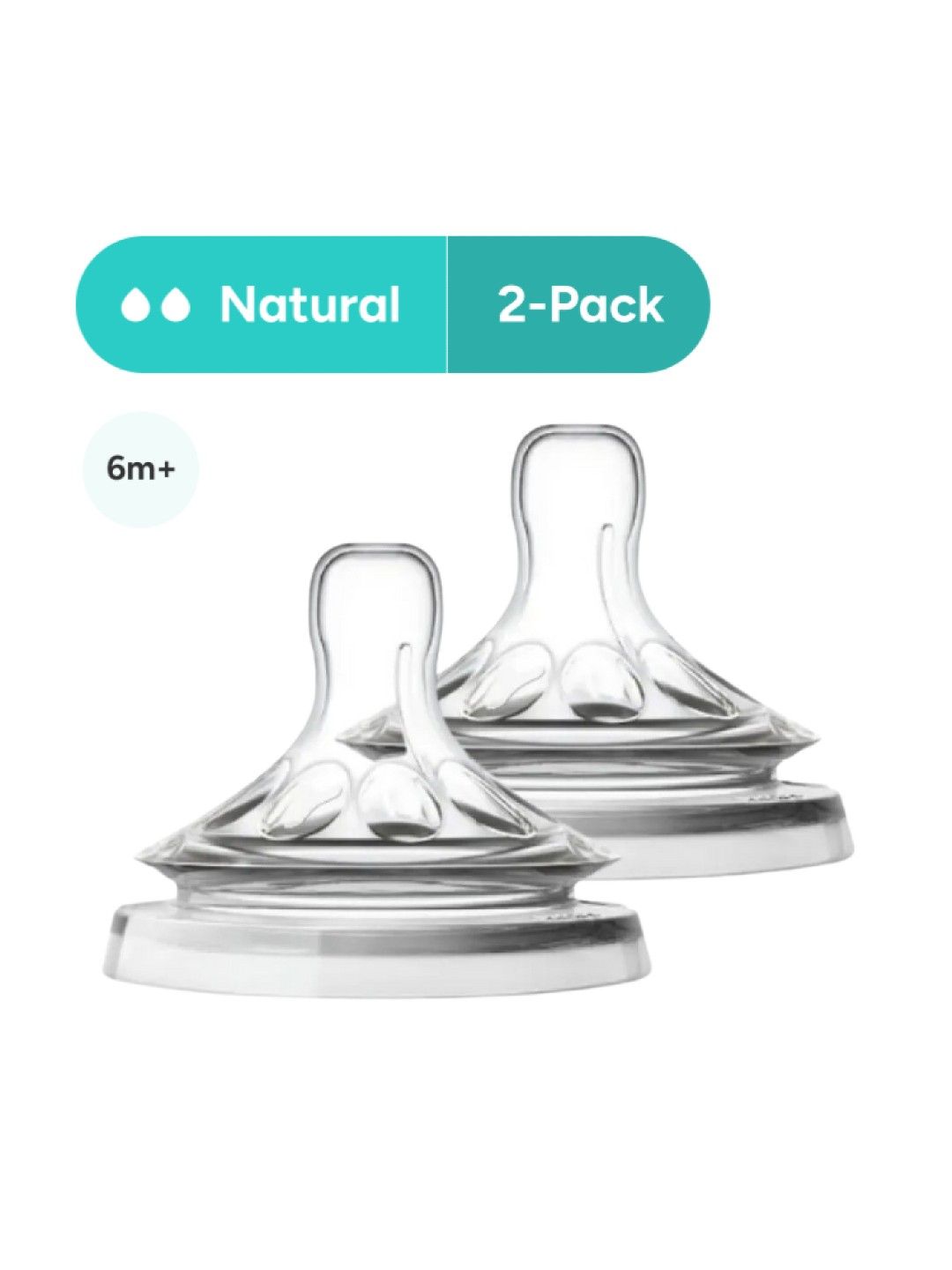 Avent Natural Thick Feed Flow Nipples 6m+ (2-Pack)