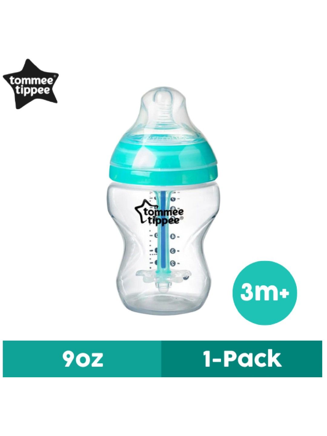 Tommee Tippee CTN Advanced Anti Colic Bottle 9oz/260ml (Teal- Image 1)