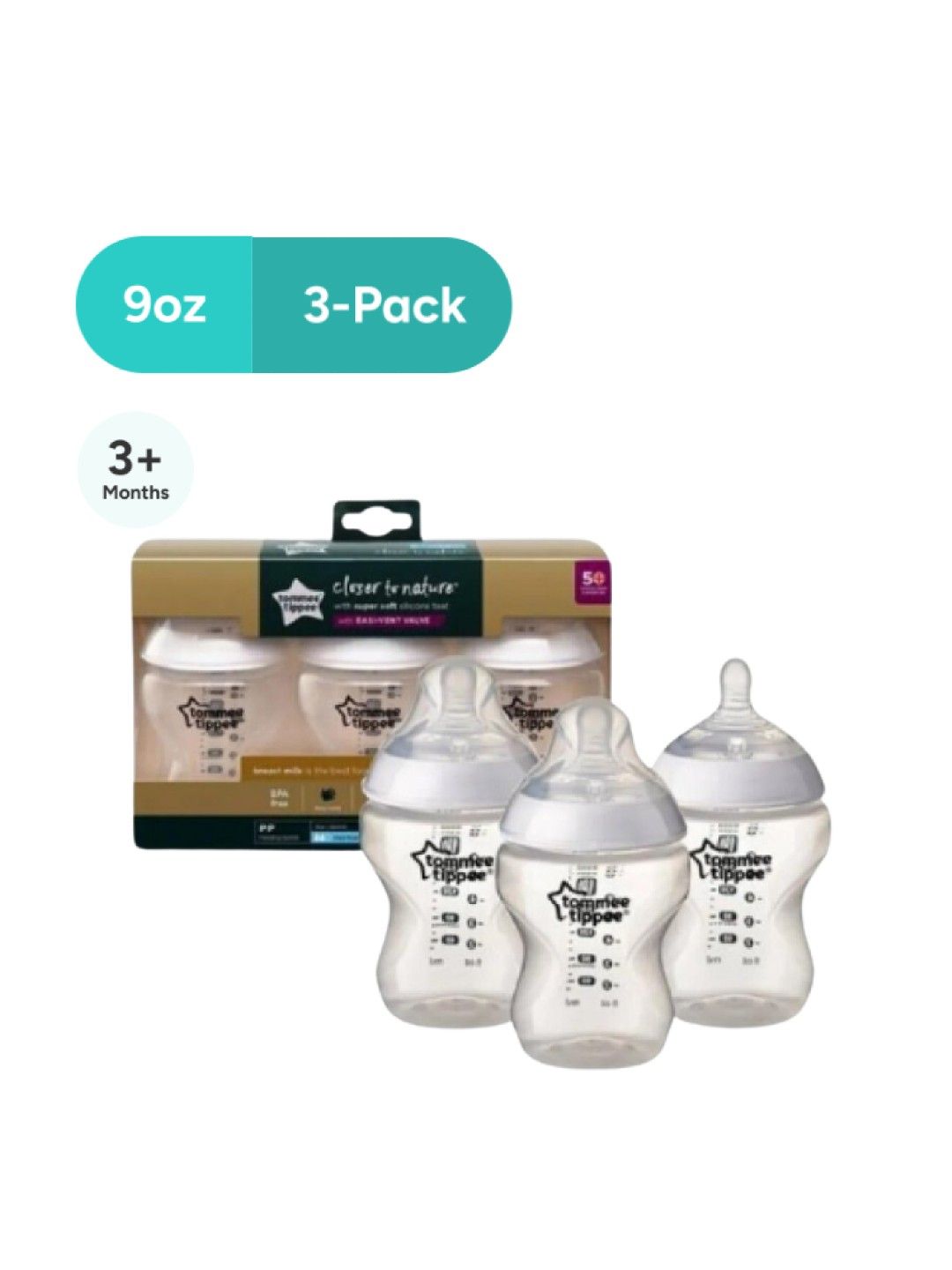 Tommee Tippee CTN PP Bottles 9oz/260ml Pack of 3