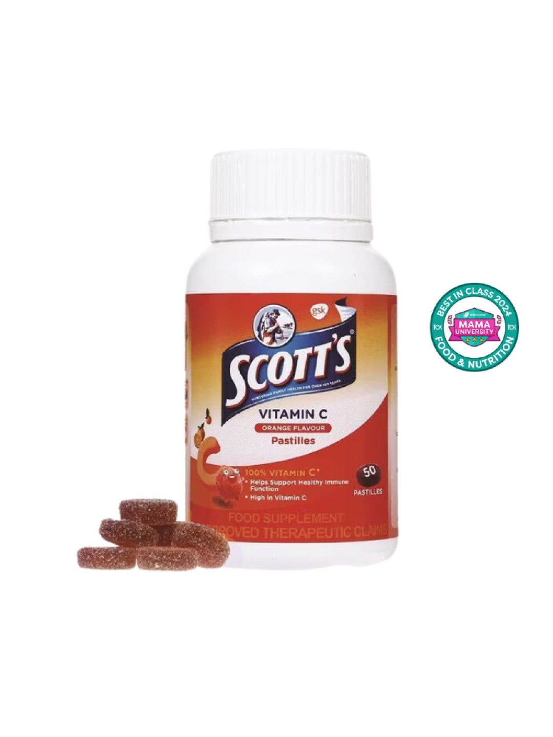 Scott's Vitamin C Pastilles - Orange (50 pcs)