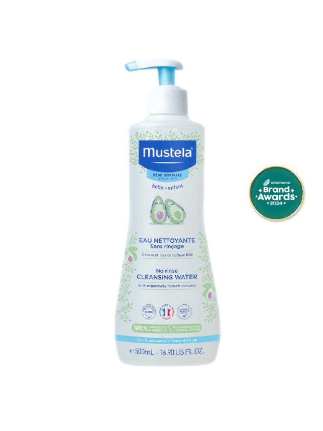 Mustela No Rinse Cleansing Water 500ml with FREE No Rinse Cleansing Milk 200ml (No Color- Image 2)