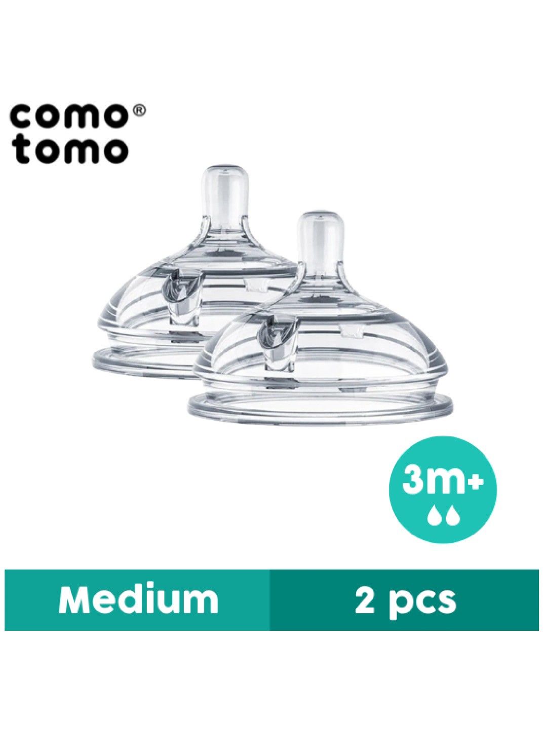 Comotomo Medium Flow Nipple Replacements - Set of 2 (No Color- Image 1)