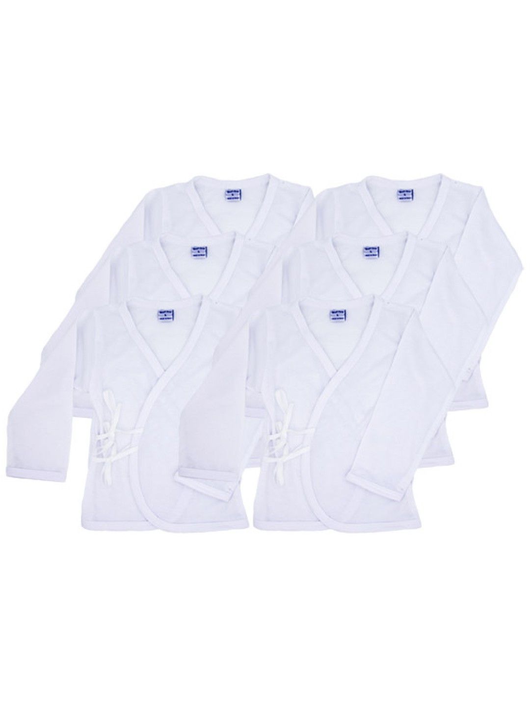 BestCare Infant Long-sleeve Tie-Side Pack of 6 (White- Image 1)