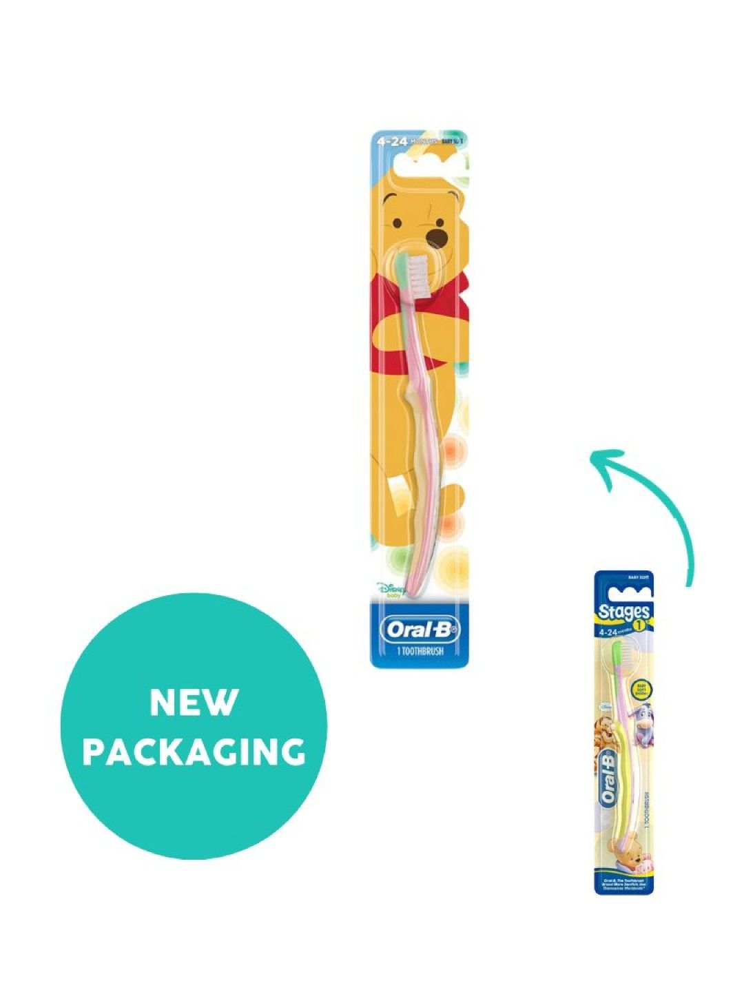 Oral-B Stages 1 Toothbrush (4-24 months) (No Color- Image 3)