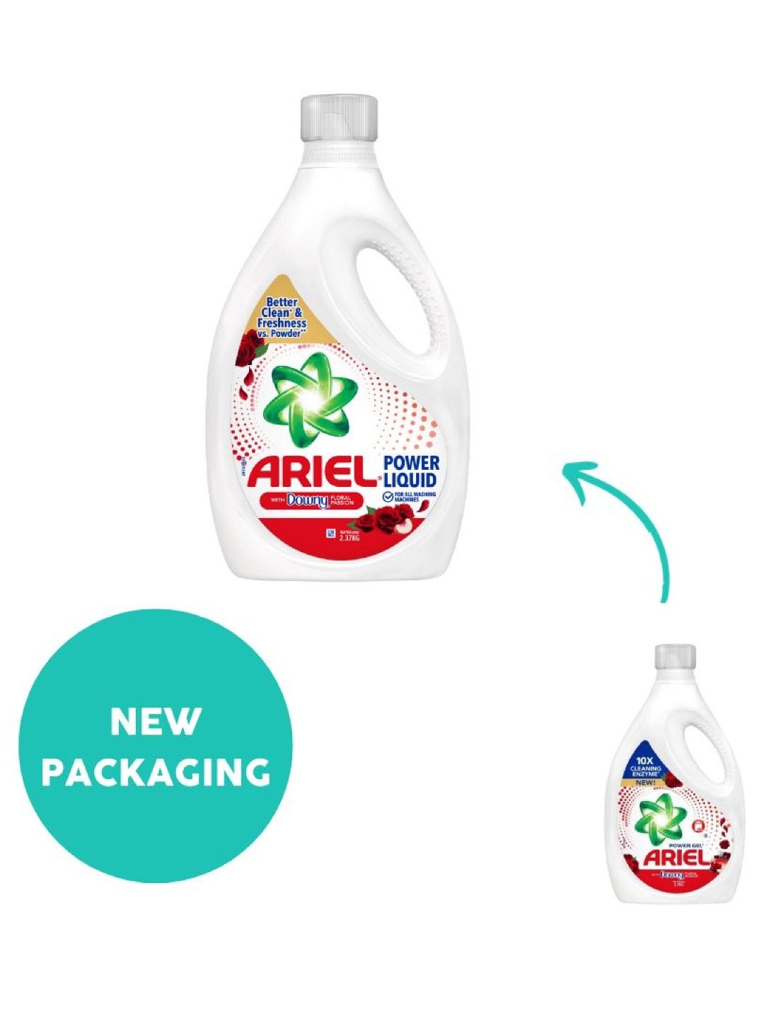 Ariel Liquid Laundry Detergent Floral Passion Bottle (2.37kg) (No Color- Image 4)