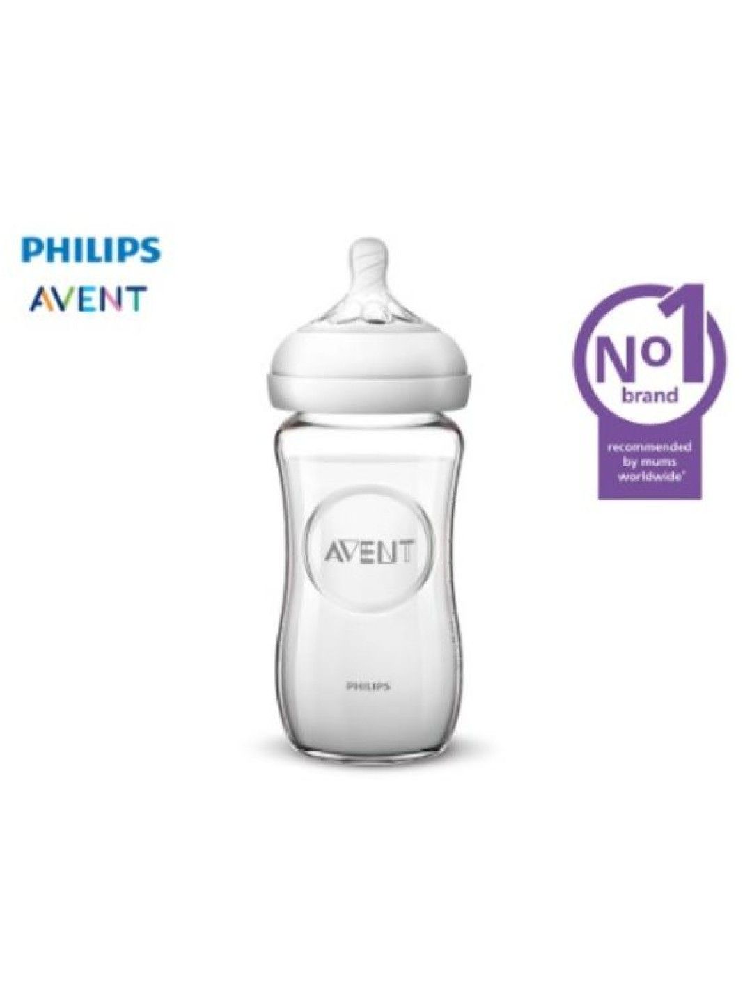 Avent Natural Glass Baby Bottle (8oz) (No Color- Image 3)