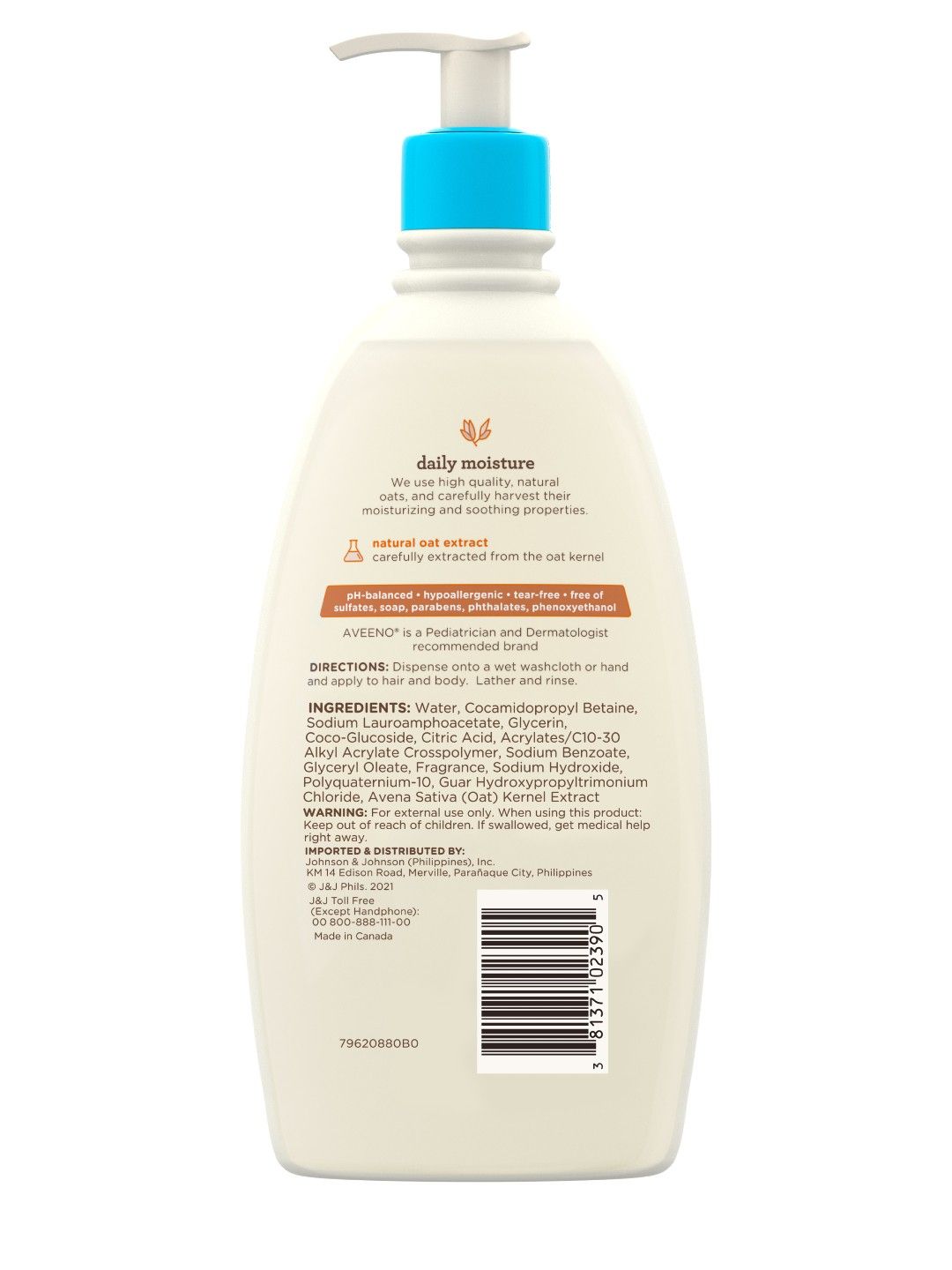 Aveeno Baby Daily Wash & Shampoo (532ml) (No Color- Image 2)