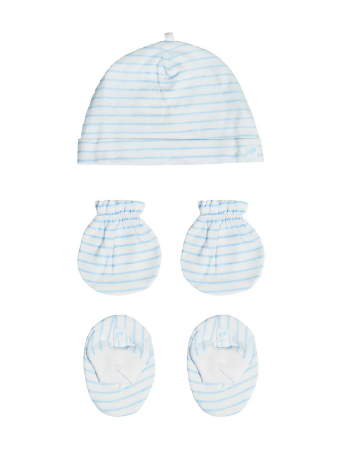 St. Patrick Mittens, Beanie, Booties Pack Stripes (Blue- Image 1)