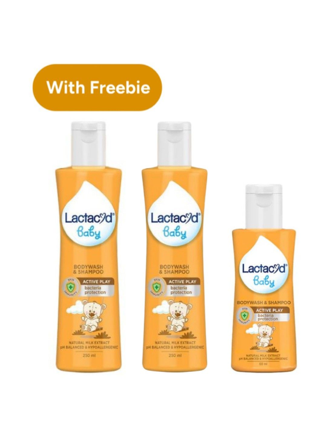 Lactacyd Baby Active Play Bodywash & Shampoo (250ml) x 2 with FREE Active Play Wash (60ml) (No Color- Image 1)