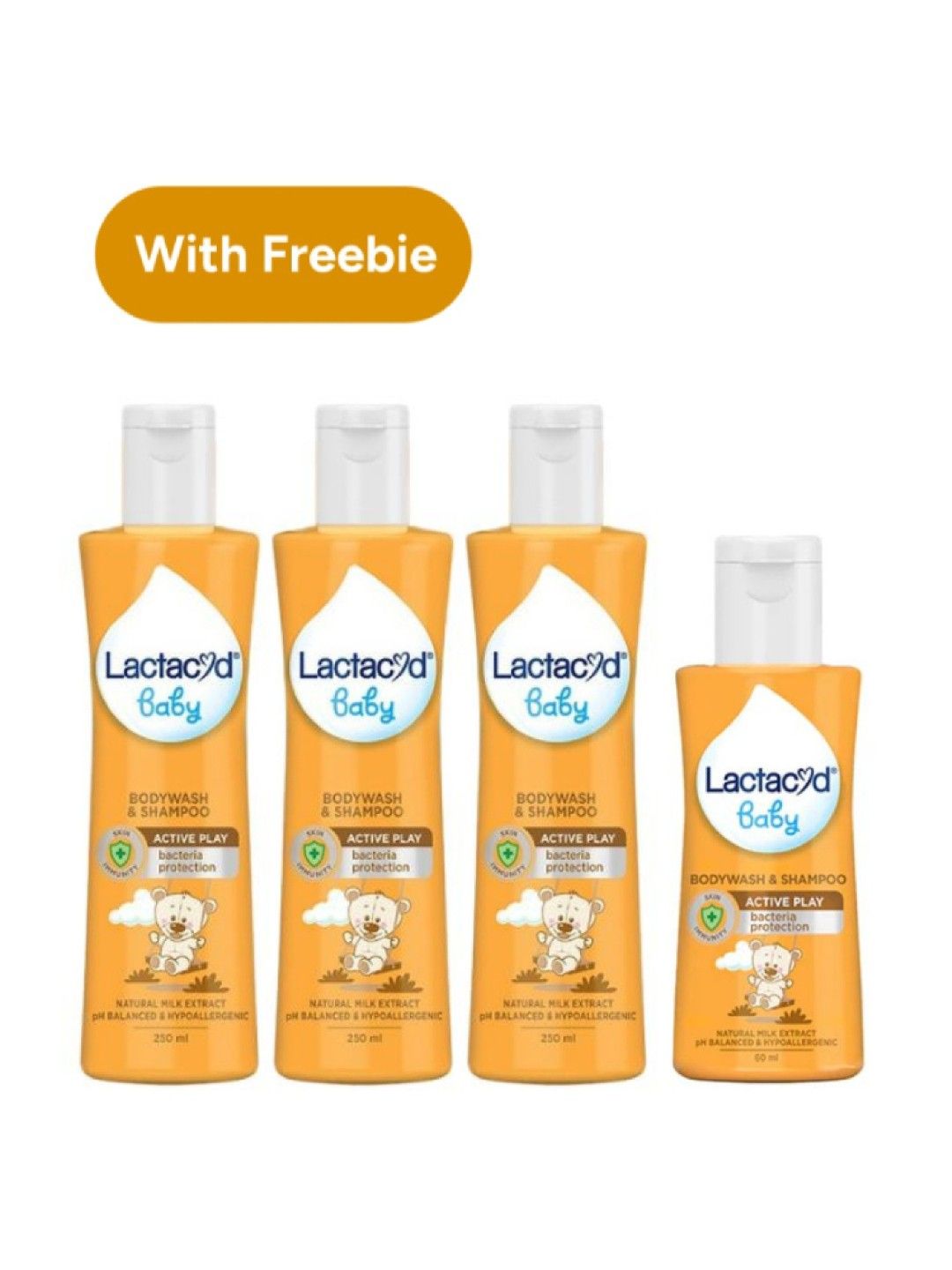 Lactacyd Baby Active Play Bodywash & Shampoo (250ml) x 3 with FREE Active Play Wash (60ml) (No Color- Image 1)