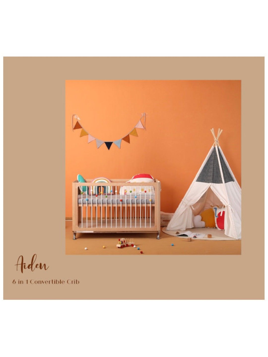 AVC Kiddos Aiden Wooden Crib (No Color- Image 2)