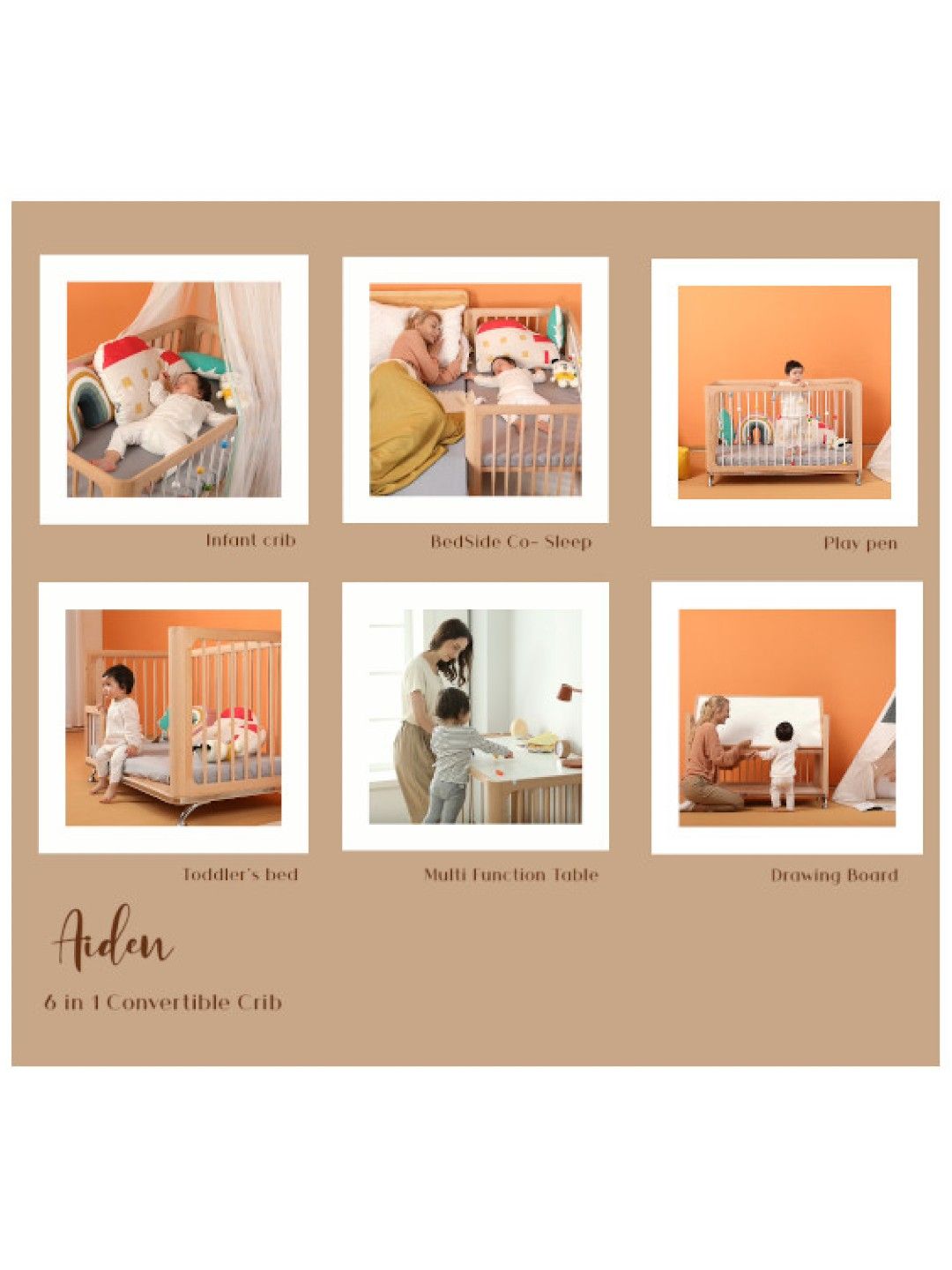 AVC Kiddos Aiden Wooden Crib (No Color- Image 4)