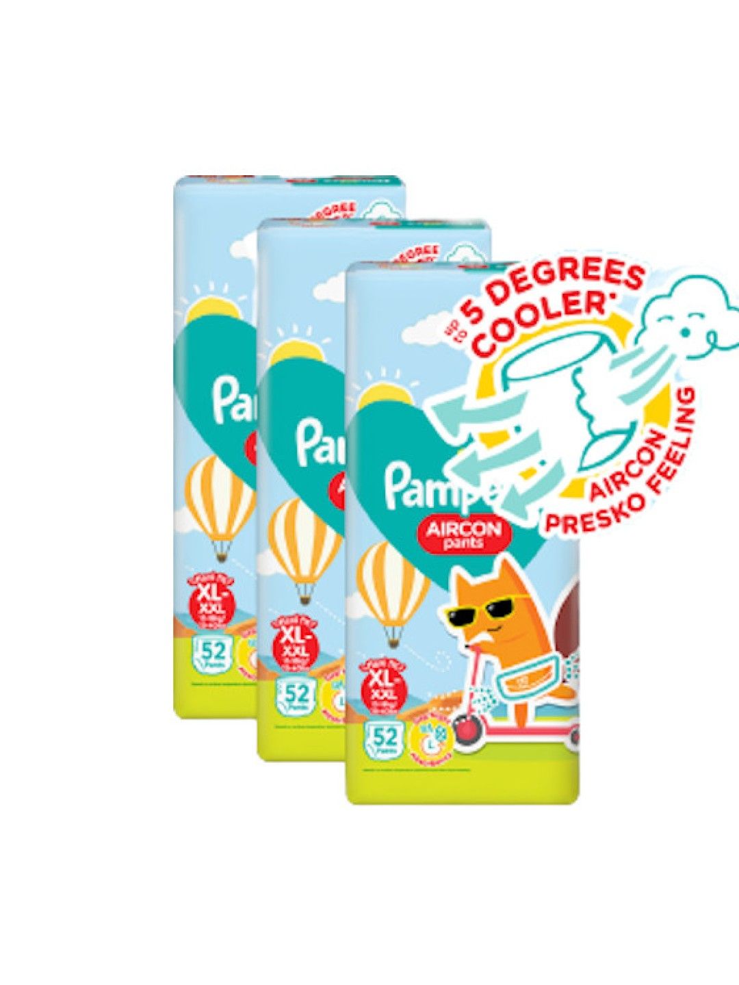 Pampers Aircon Pants Diapers XL 52s x 3 packs (156 pcs)