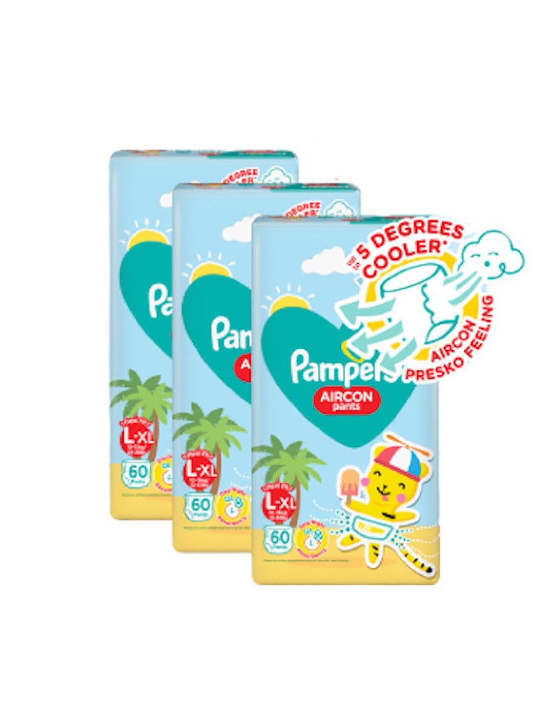 Pampers Aircon Pants Diapers Large 60s x 3 packs (180 pcs)