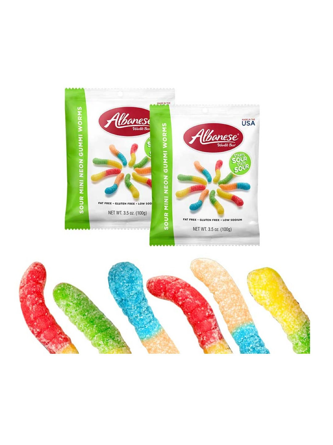 Albanese Candy Corner Sour Gummy Worms (2 pcs)