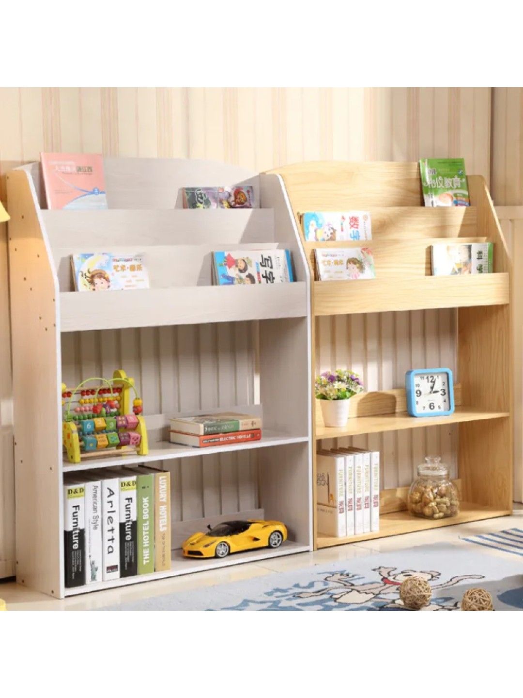 Kiddiestationph Alessa Kids Bookshelf with Toy Shelf (White- Image 2)