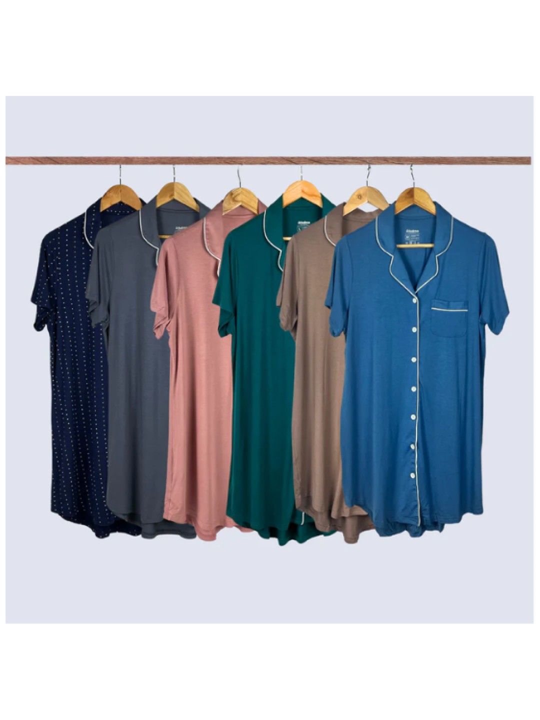 Kalma Demi Bamboo Button Down Dress for Women (Blush- Image 2)