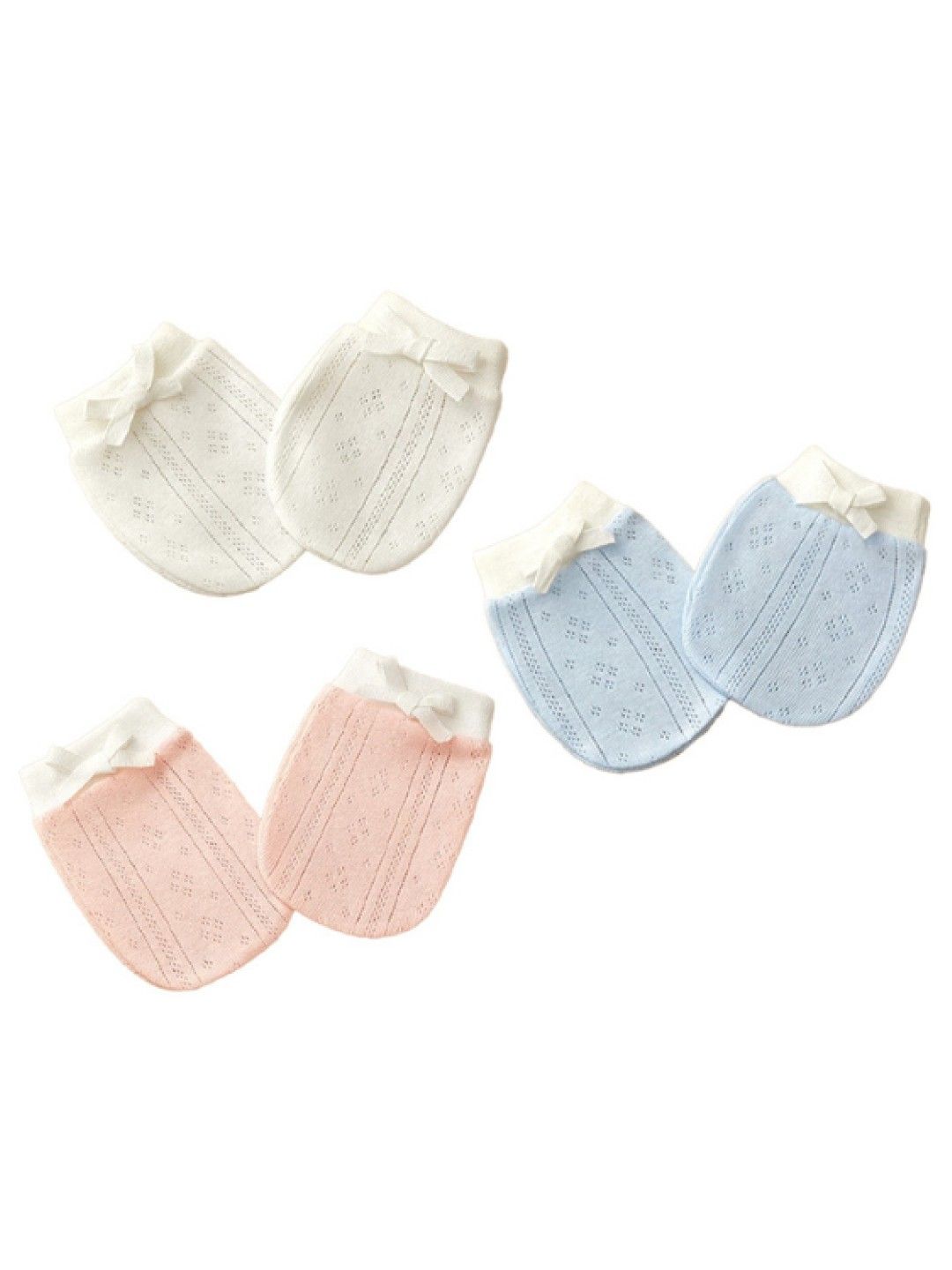 BabyPro Newborn Cotton Mesh Anti-Scratch Pair Mittens (Pink- Image 2)