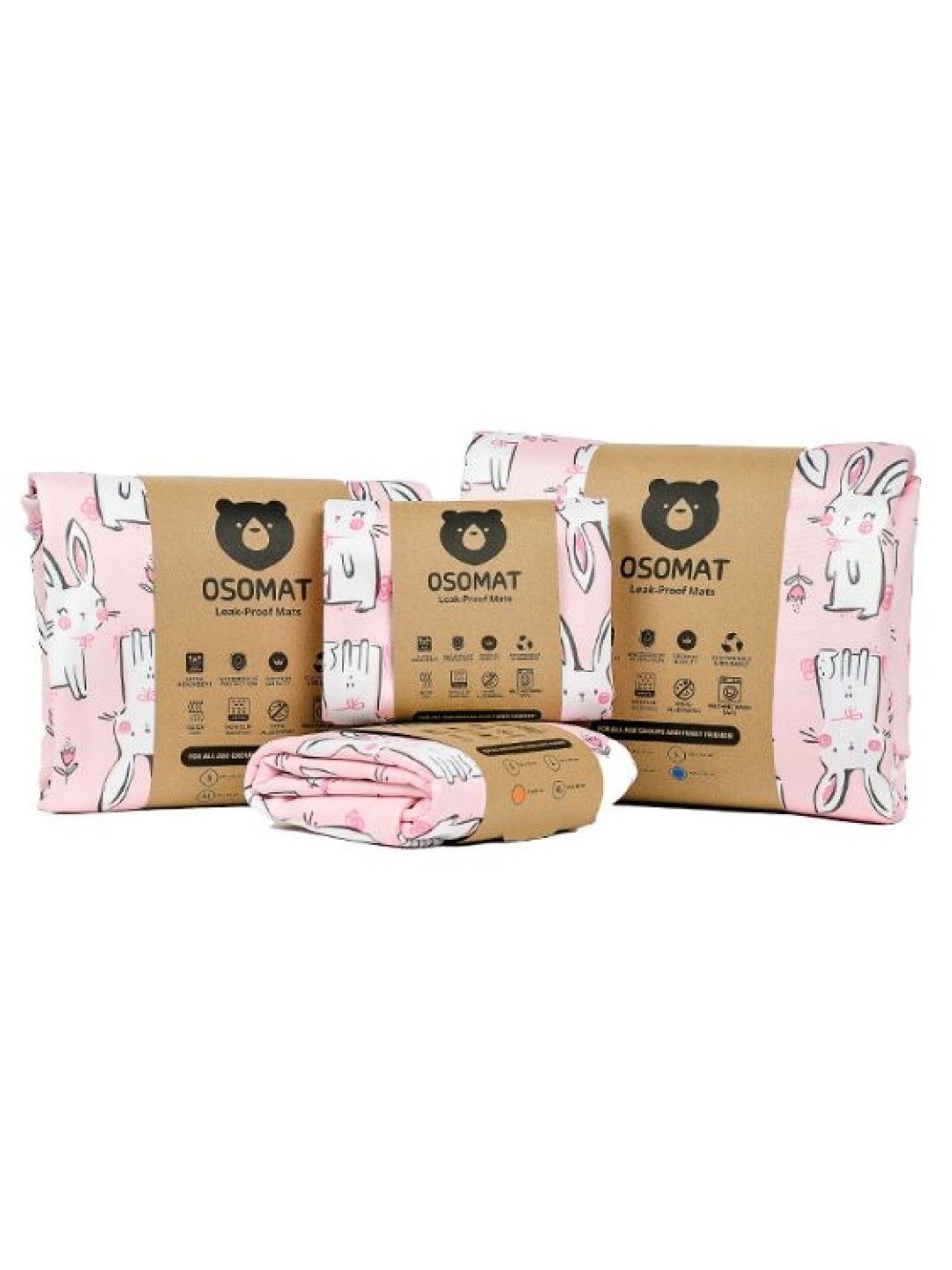 Osomat Leak Proof Mat (Girls) - Medium (Bouncy Flouncy Bunny- Image 3)