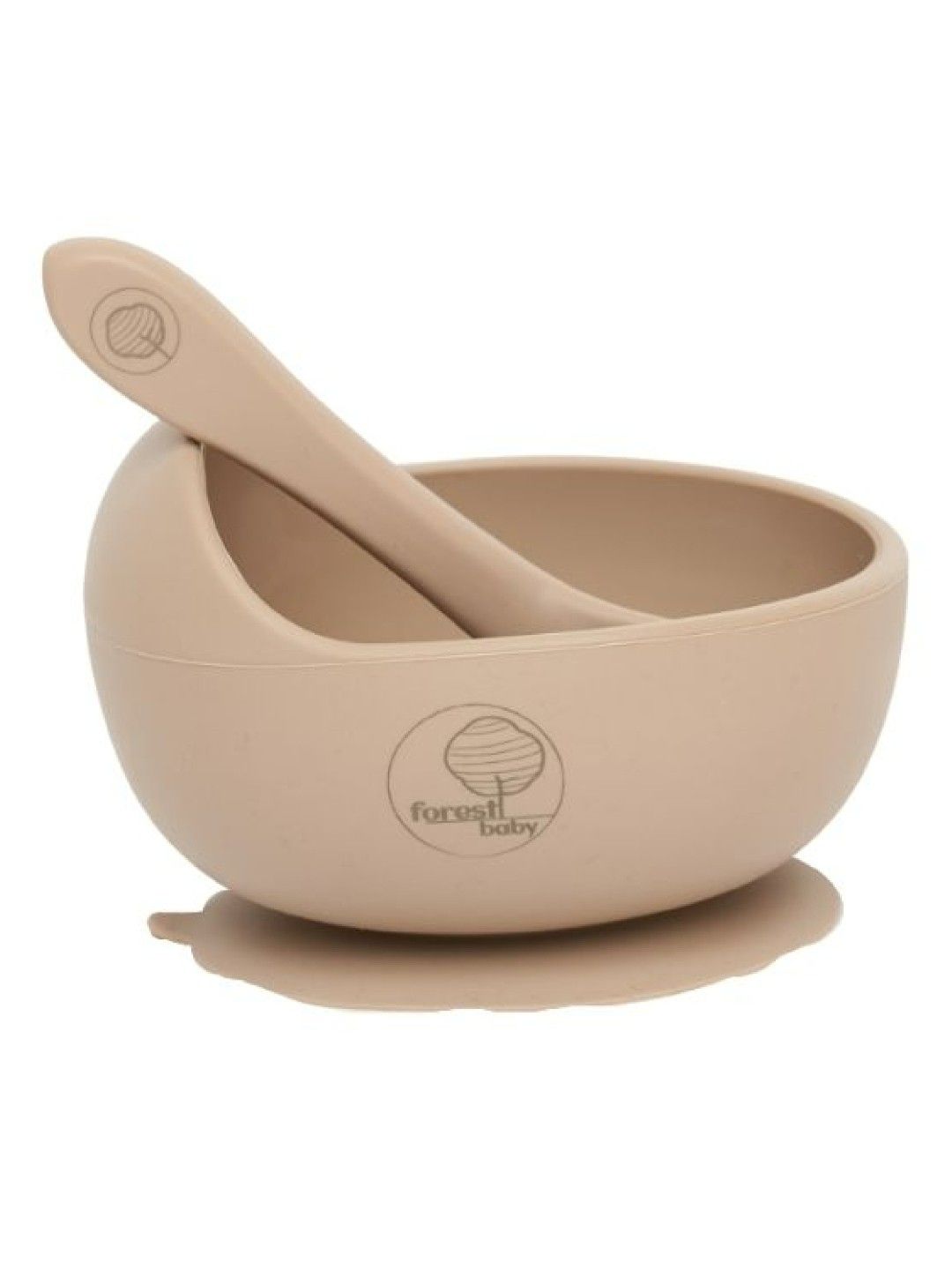 Forest Baby Silicone Bowl and Spoon Set Earthy Collection (Almond- Image 1)