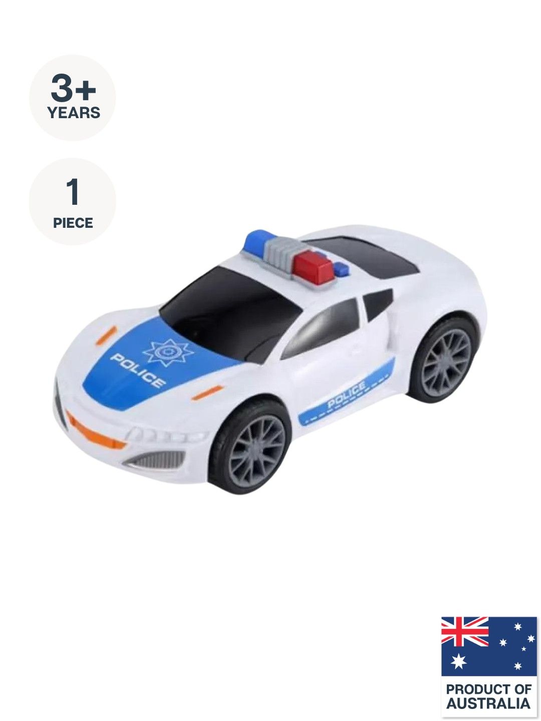 Anko Lights and Sounds Police Car (White- Image 1)