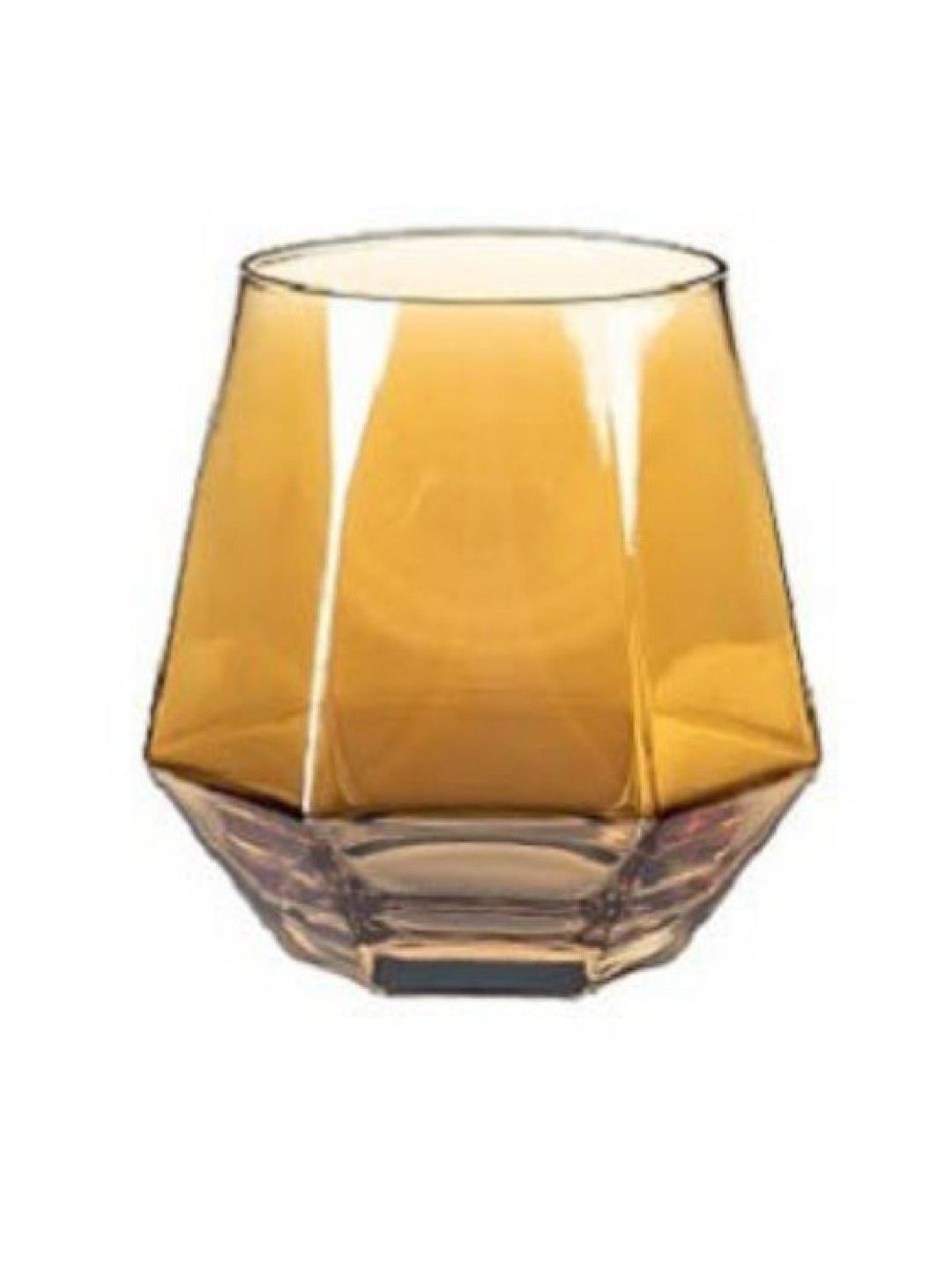Scenti Classy Hexagon Glass Cup Assorted Colors (300ml) (Amber- Image 1)