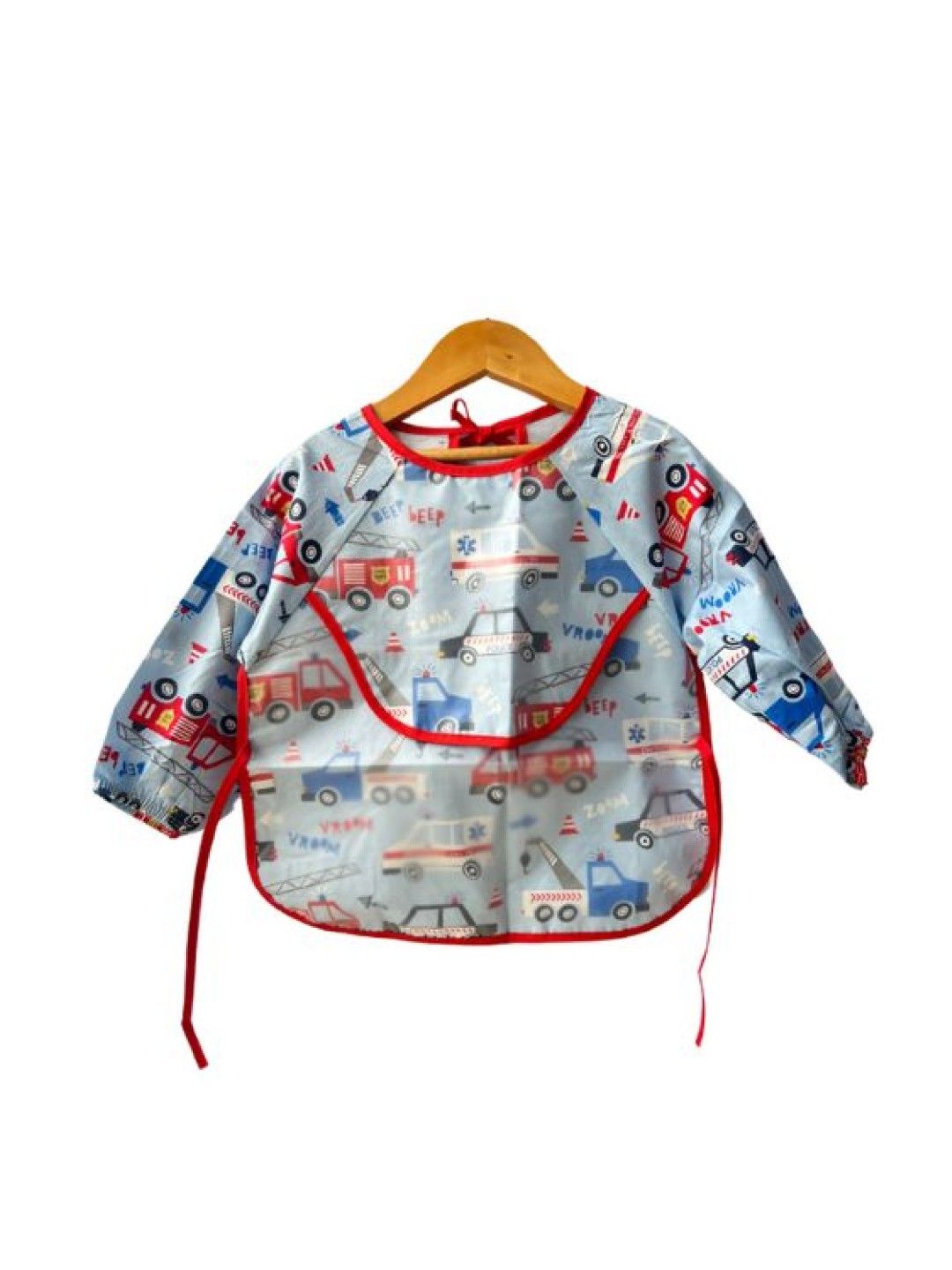 JulieBean Baby Long Sleeve Spill Proof Apron Bib with Food Catcher (AMBULANCE- Image 1)