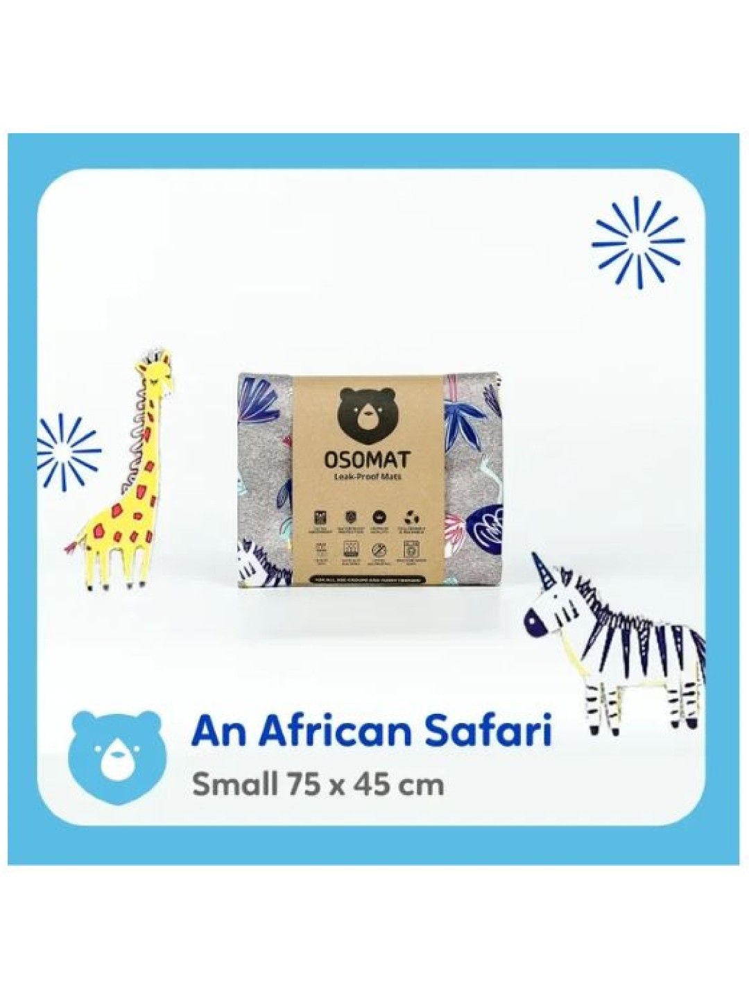 Osomat Leak Proof Mat (Unisex) - Small (An African Safari- Image 2)