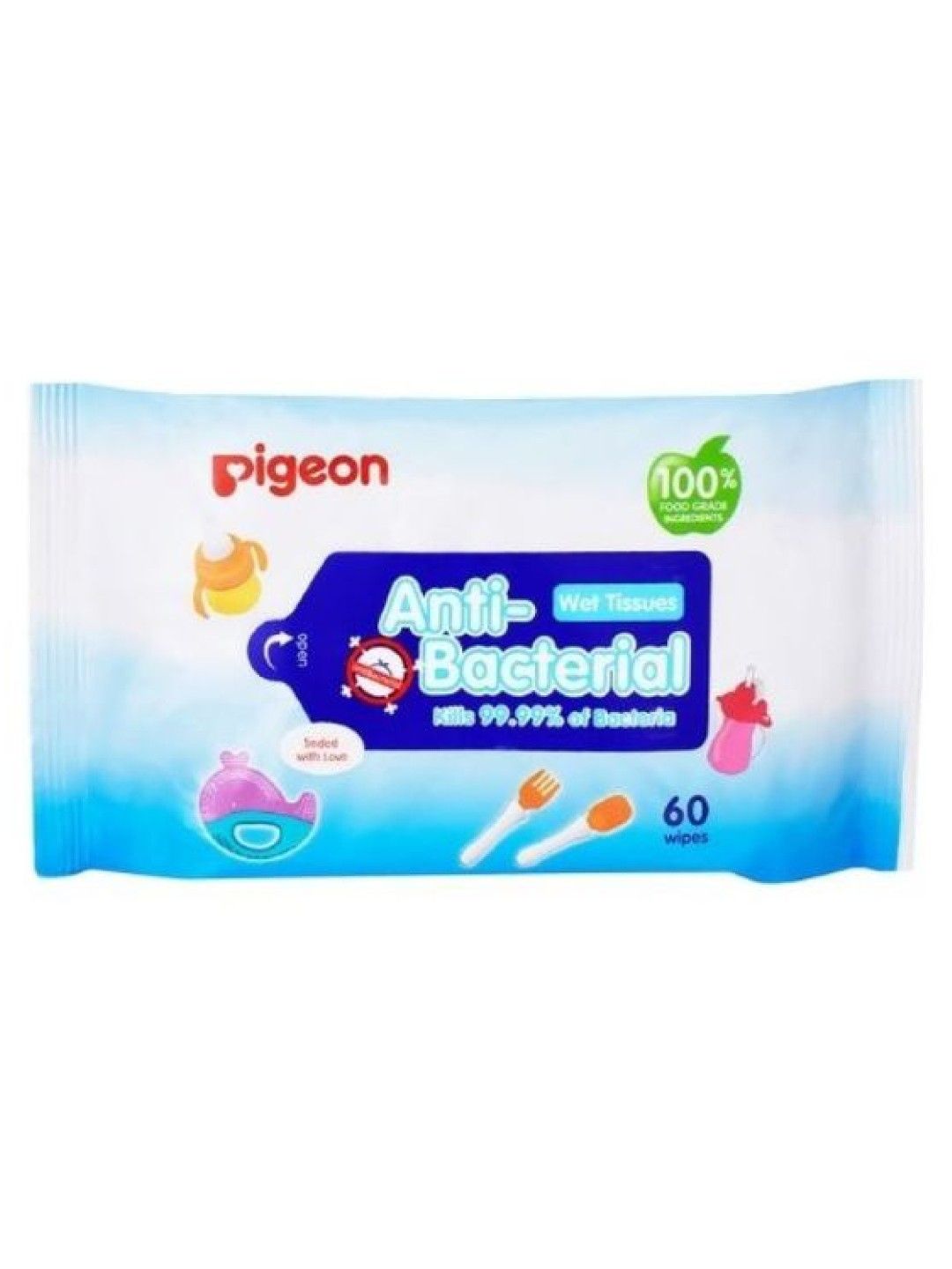 Pigeon Anti-Bacterial Wipes 60 Sheets (No Color- Image 1)