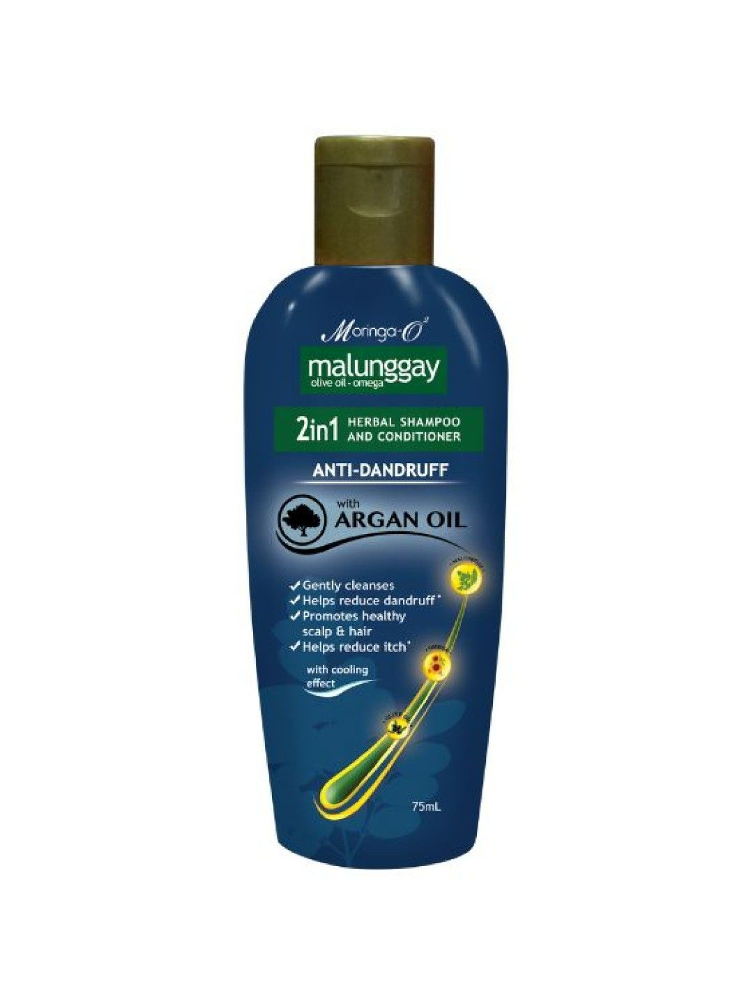 Moringa-O2 Anti-Dandruff 2-in-1 Shampoo & Conditioner with Argan Oil (75ml)