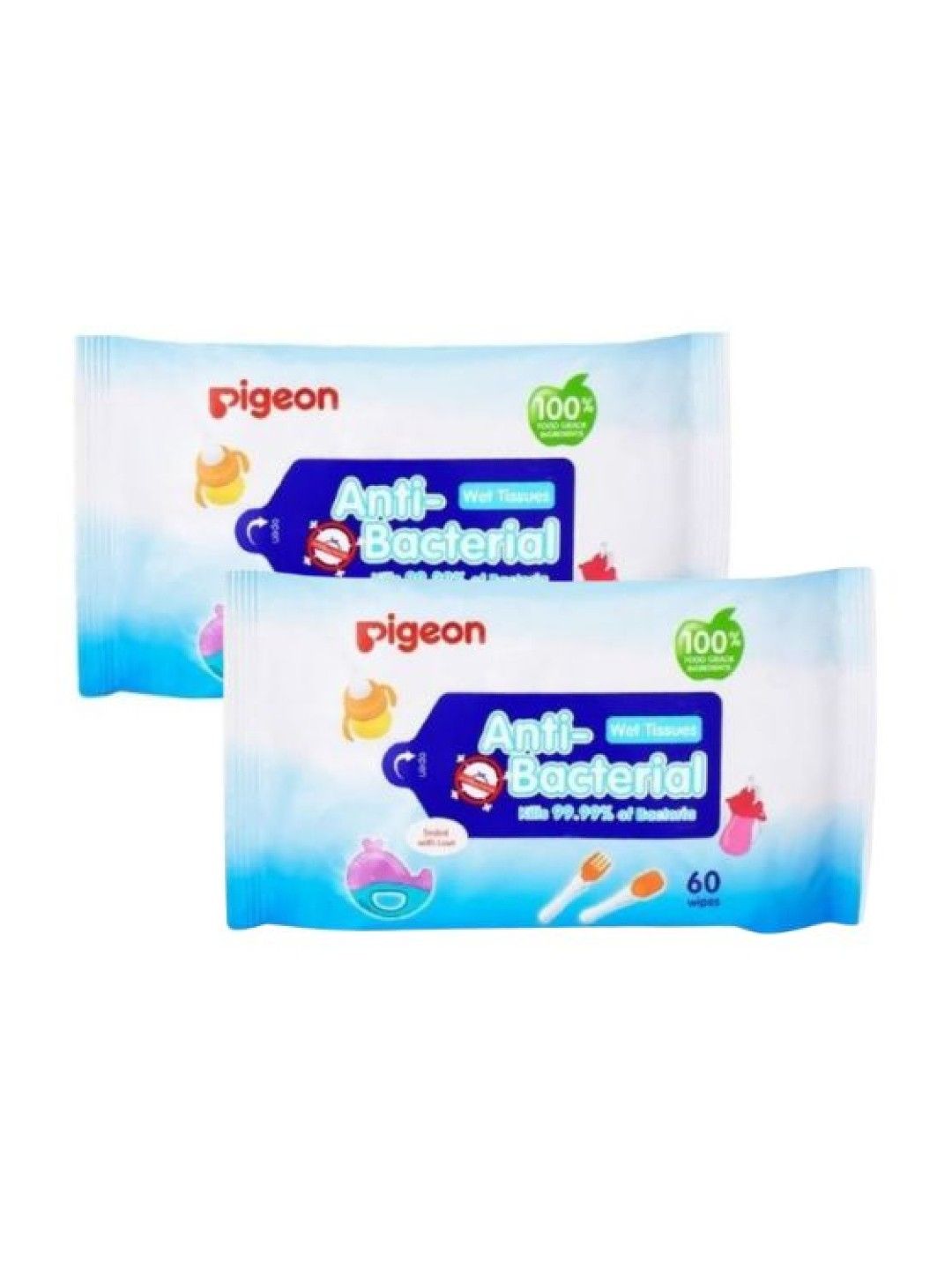 Pigeon Antibac 2-packs (60 pcs) (No Color- Image 1)